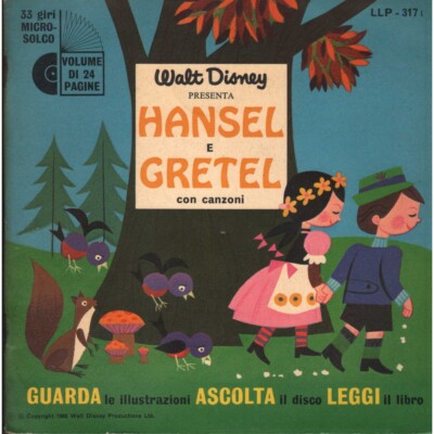 Walt Disney Vinyl 7'' 45 Runden Hänsel und Gretel, mit Songs / LLP317 Neu