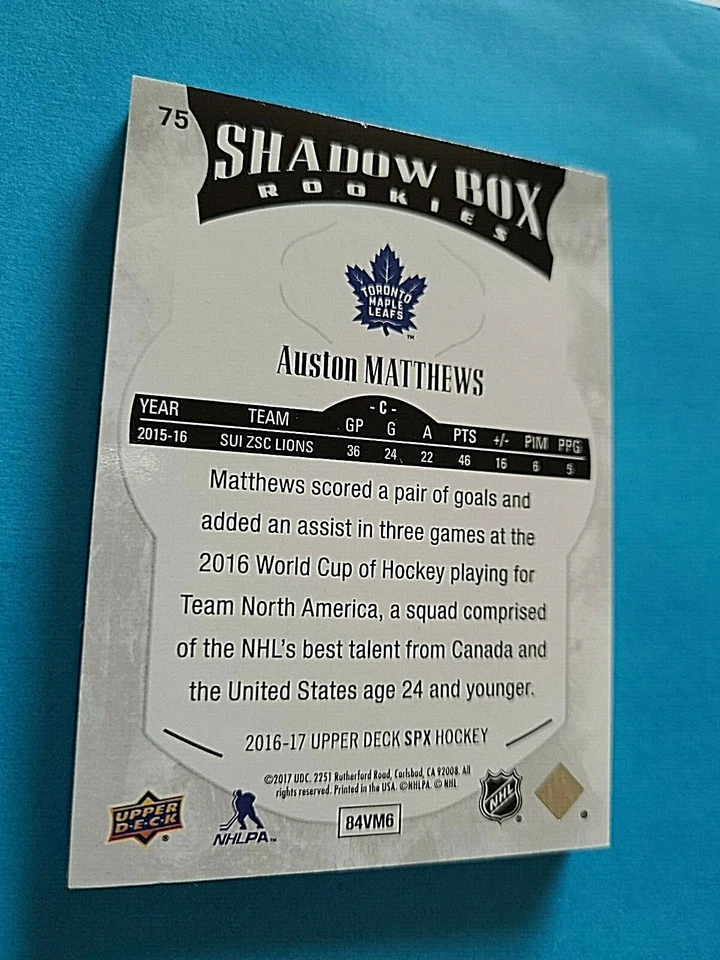 2016-17 Auston Matthews SPX Shadow Box Rookie RC /249  - Image 3 of 4
