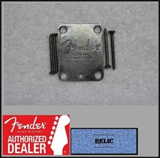 Fender Aged/Relic USA 4Bolt "Corona" Neck Plate Chrome Strat / Tele 099-1445-100