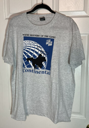 VTG Continental Airlines Shirt XL single Stitch Un