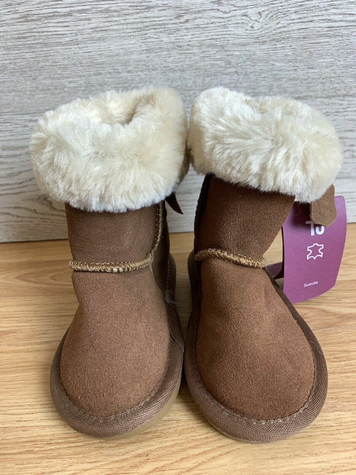 Sainsburys Tu Girls Leather Suede Brown 