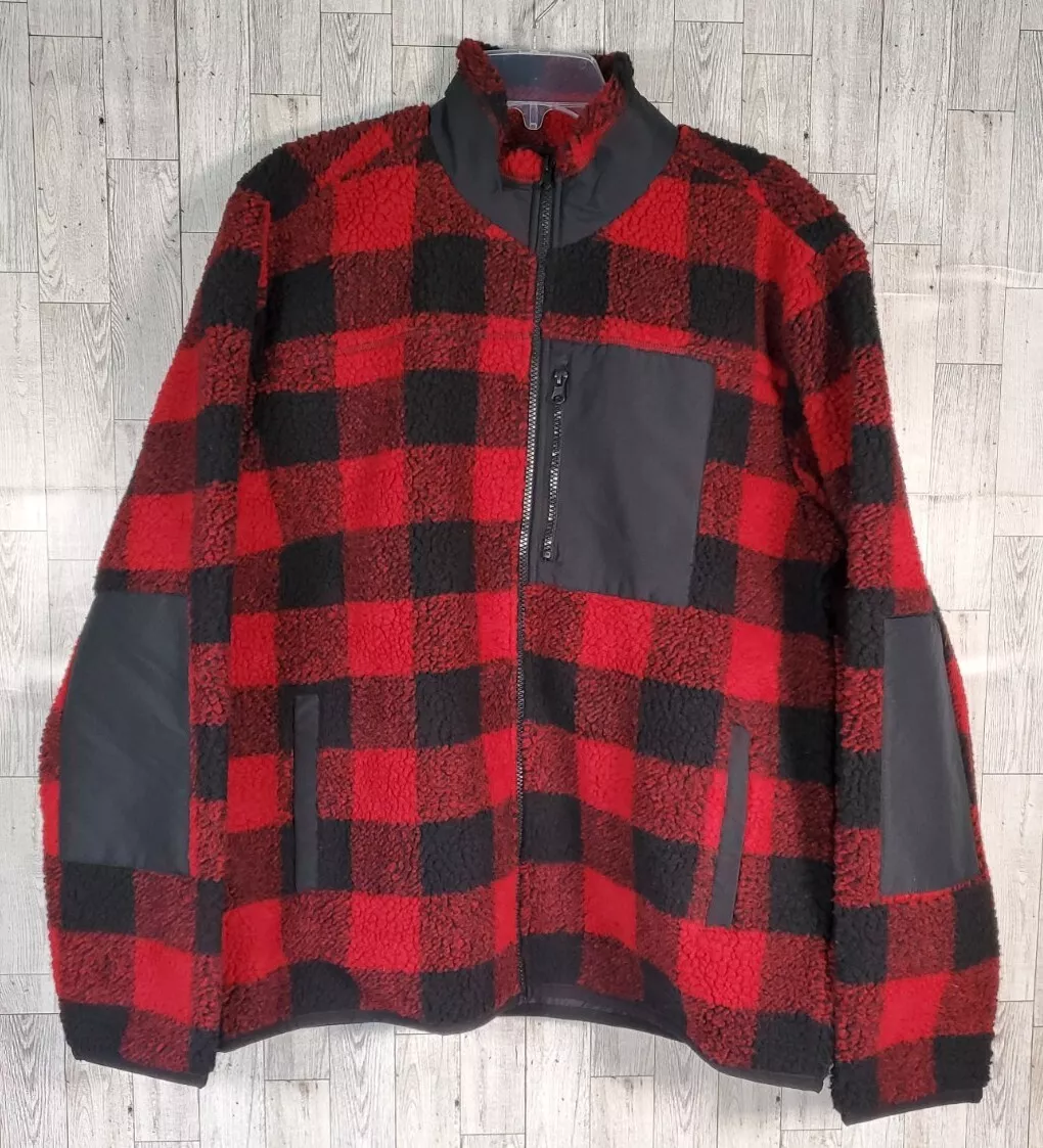 Buffalo plaid store sherpa jacket
