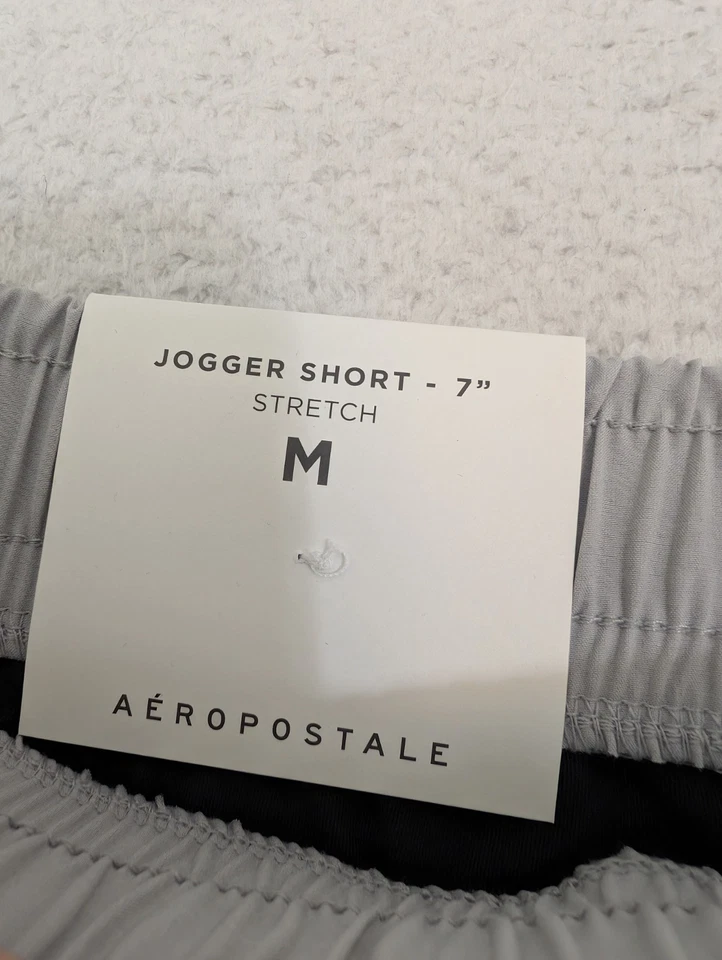 ¡NUEVO! Pantalones Cortos Jogger Aeropostale Aero Active Elastizados Gris Para Hombre Medianos 29X7" Nuevos con Etiquetas. Foto 4 de 4