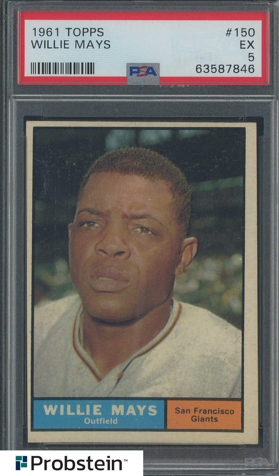 1961 Topps #150 Willie Mays San Francisco Giants HOF PSA 5 EX view 1