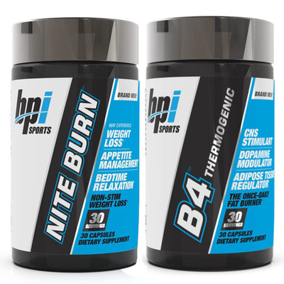 BPI Sports Weigh Loss Supplement Nite Burn or B4 (30 Capsules each) [PICK COMBO]