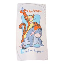 90s Vintage Disney Winnie The Pooh Beach Towel E is For Eeyore T Is For Tigger