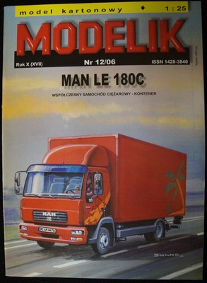 Modelik Nr. 12/06   Deutscher LKW Typ  LE 18C  von  MAN    1:25