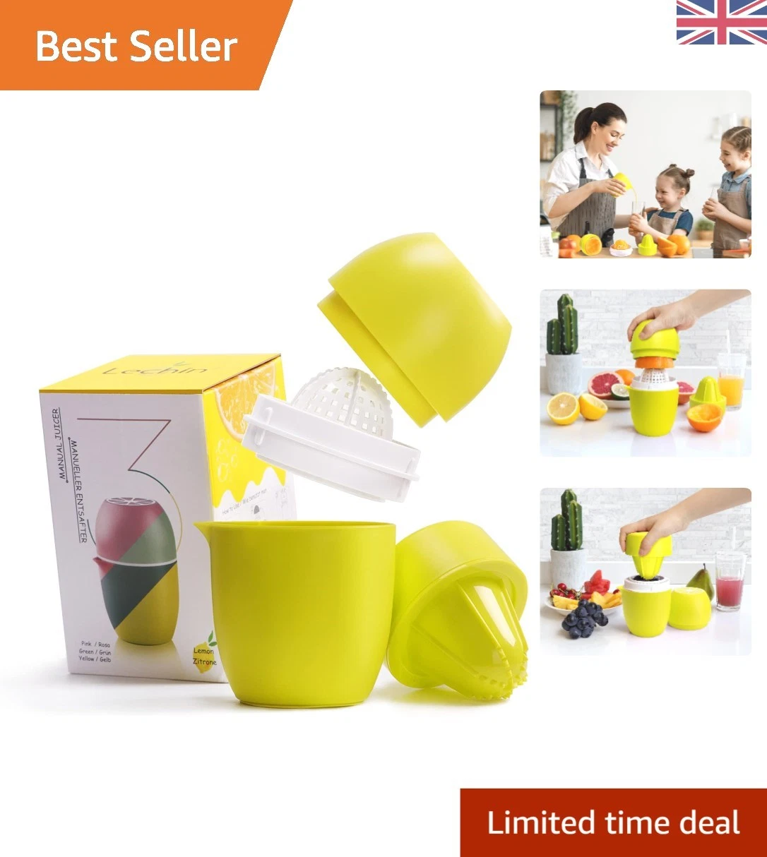 Compact & Colorful Manual Citrus Juicer – Dishwasher Safe & Easy to Use