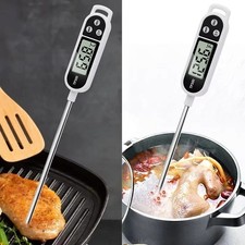 Lebensmittel Thermometer Digital Edelstahl Sonde Kochen Küche BBQ Braten Steak
