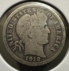 1912 Barber Dime G-VG 90% Silver Philadelphia Mint