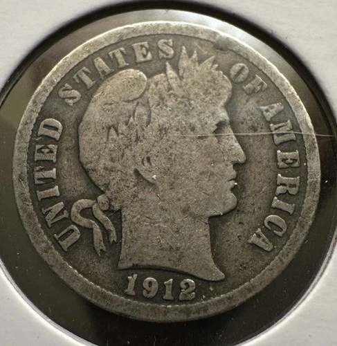 1912 Barber Dime G-VG 90% Silver Philadelphia Mint