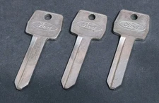 3 Pack -  FORD FACTORY ORIGINAL IGNITION UNCUT KEY BLANKS Ford Oval Logo Keys