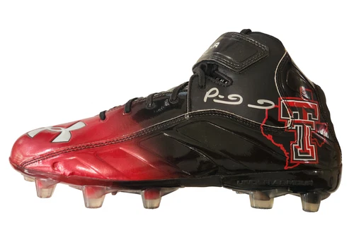 Patrick Mahomes Signed Texas Tech Under Armour Football Cleat w/ COA Heritage