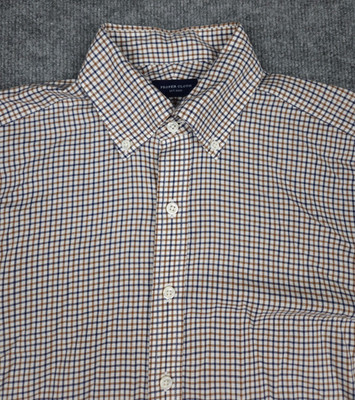 Proper Cloth Men s Dress Shirt Beige Check Oxford Cotton Crowder