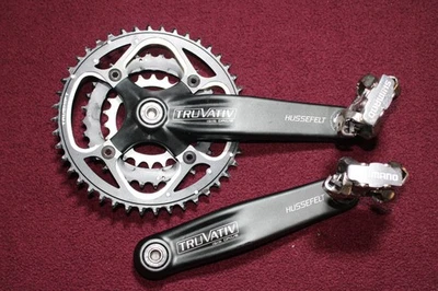 Truvativ Hussefelt Kurbelgarnitur ISIS Drive mit Shimano Klick Pedal Einheit - Bild 1 von 4