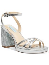BETSEY JOHNSON Womens Silver 0.5" Platform Blend Zhara Sandals 9.5 M