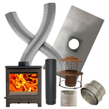 Wood Burning Multifuel Stove Flexible Flue Liner Installation Kit 8kW Ashford