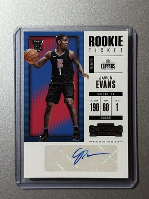 Jawun Evans LA Clippers Panini Contenders NBA 2017-18 ROOKIE TICKET AUTO