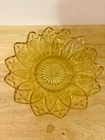 Vintage Federal Glass Petal Bowl  6" Yellow/ Amber
