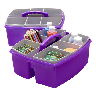 Large Classroom Craft Caddy with Cups, 13 x 11 x 6.575 Inches, Purple, Case o...