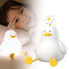 Cute Duck Led Night Light USB Rechargeable Silicone Lamp Touch Switch gift POY