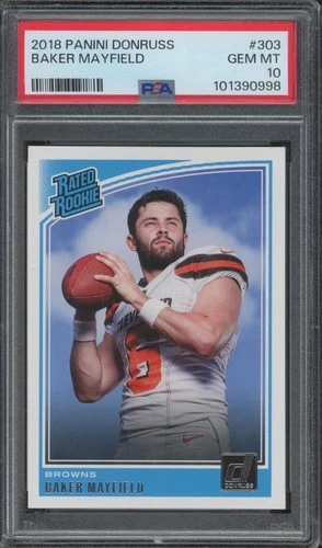 2018 Panini Donruss Rated Rookie #303 Baker Mayfield RC Rookie Gem Mint PSA 10