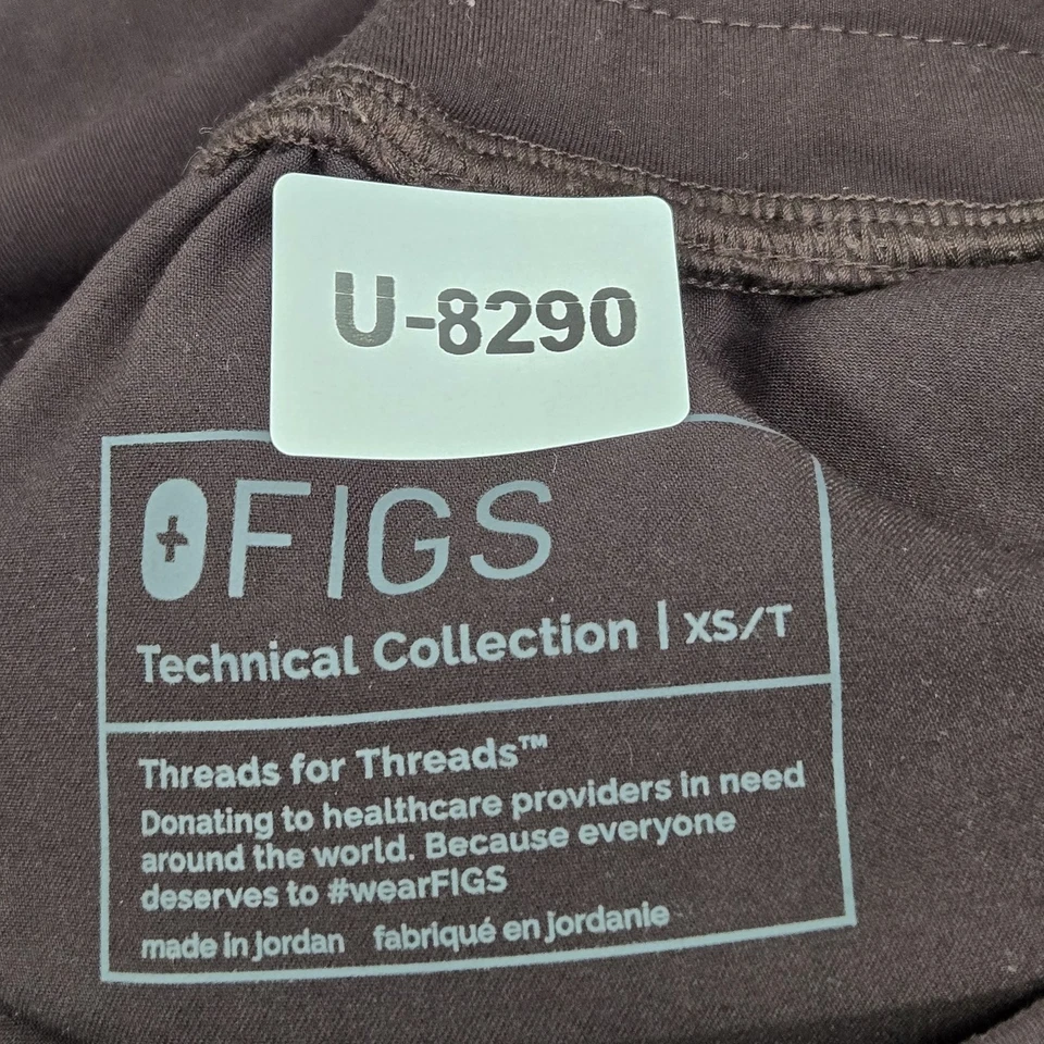 Pantalones Médicos FIGS Mujer XS Alto Marrón Cremallera 30" Entrepierna Foto 2 de 4