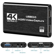 4K HDMI Capture Card for Streaming, Full HD 1080P 60FPS USB Cam Link Game Audio
