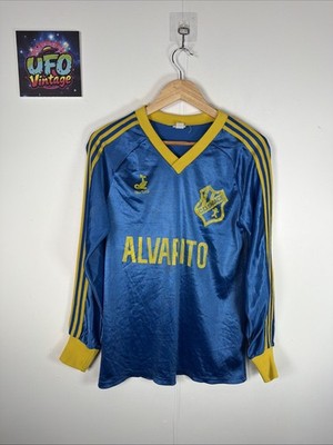 C.D Sniace 70s Football Shirt Mens S Blue Spain Austral Soccer Long Sleeve Match