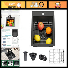 15x20" Stainless Steel Drop-In Bar Sink, Topmount Single Bowl Workstation, RV/Ca