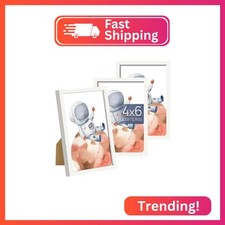 upsimples 4x6 Picture Frame Set of 3, Made of High Definition Glass for 4 x 6, W