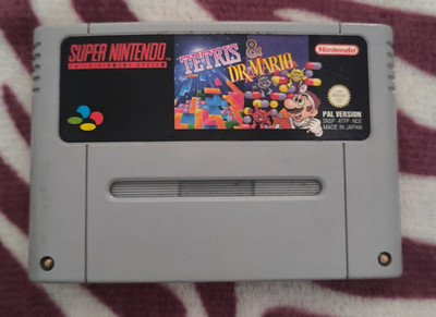 SNES Super Nintendo - Tetris & Dr. Mario - Nur Modul! - Deutsch - PAL Version