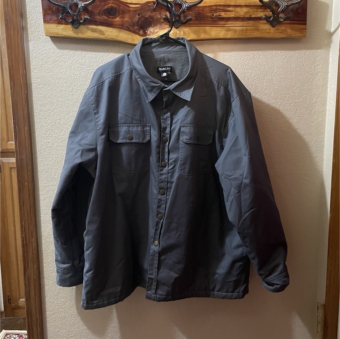 Work Jacket -Forecast outerwear Gray Solid Button… - image 1