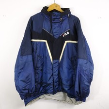 FILA Giacca Neve Taglia 56 Poliestere Blu Giubbino Pesante Nylon Zip Intera