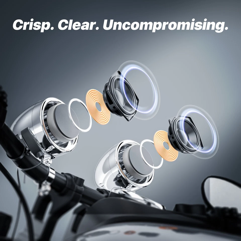 Bluetooth Amplifier Waterproof Motorcycle Stereo Speaker System MP3 FM Radio AUX - Image 4 of 4