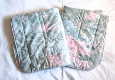 Set 2 Vintage Croscill Impressions Pillow Sham Standard Retro 90s Padded Pastel