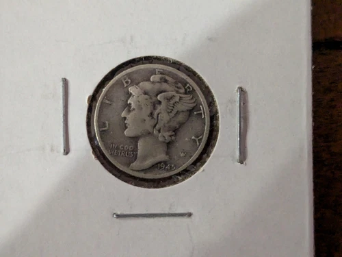 1945S micro S Mercury Dime $0.10 90% Silver Fine F