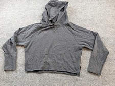 Lululemon Womens Dark Gray Crop Hoodie Sweatshirt Pullover Size Medium 22" P2P