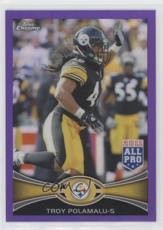 2012 Topps Chrome All-Pro Retail Purple Refractor 372/499 Troy Polamalu HOF 0e5c