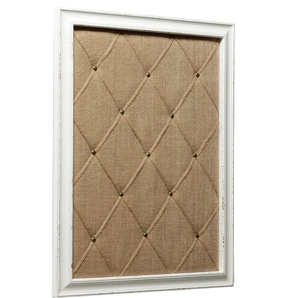 Vision Board Linen Bulletin Board Cork Board White Frame, 21"×27" Pin Boards - Image 4 of 4