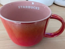Starbucks Dining Red Pink Pearlized Mug