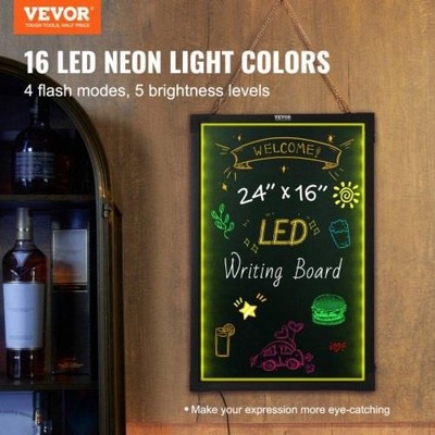 LED Message Writing Board 24x16 Illuminated Erasable Lighted Chalkboard