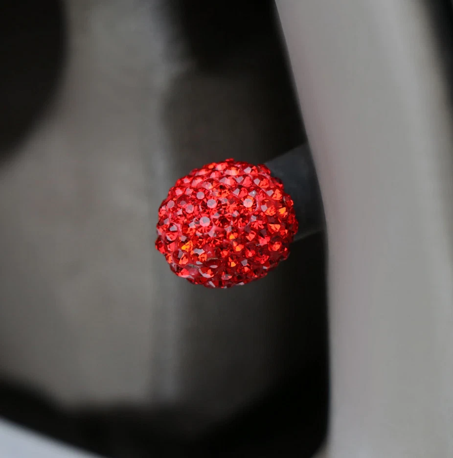 Tapas de aire de vástago de válvula de neumático de rueda de coche de cristal con diamantes brillantes Foto 4 de 4