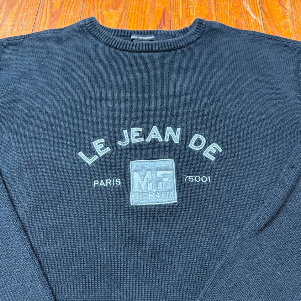 Suéter Vintage Marithe Francois Girbaud Para Hombre Talla XL Azul Marino Tejido Pullover Foto 2 de 4