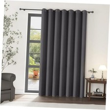Room Divider Curtain 84 Inches Long, Wide 100"W x 84"L Pack of 1 Dark Grey