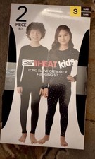 32 DEGREES HEAT Kids Crew Neck  Legging Base Layer Set Black Size S 6-7 NEW