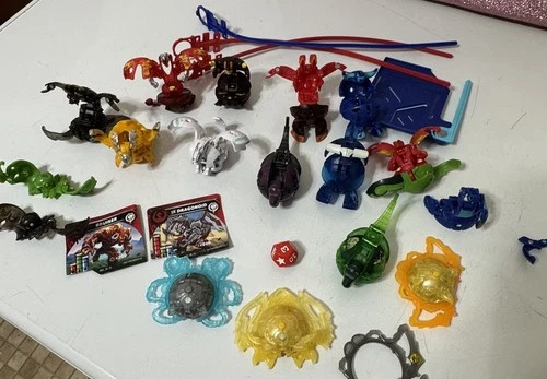 Vintage & Modern Bakugan Lot Pyrus Darkus Haos Aquos Ventus Figures