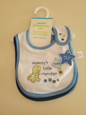 Carter's dribblehappy bibs Mommy's Little Monster Baby Dinosaur Daddy's Helper