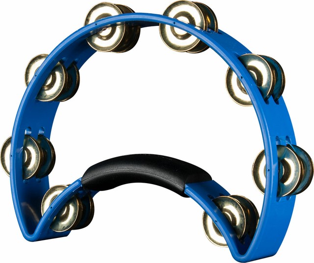 Rhythm Tech Tambourine Blue w/ Brass Jingles Handheld RT1041 FREE
