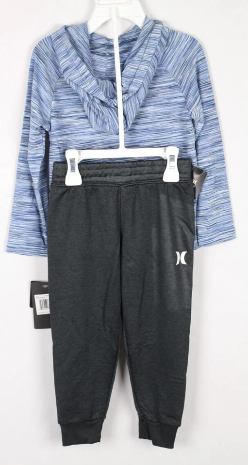 Conjunto de 2 piezas de pantalones de chándal con capucha para niños pequeños Hurley 2T Night Force gráfico H20 Dri Foto 2 de 4